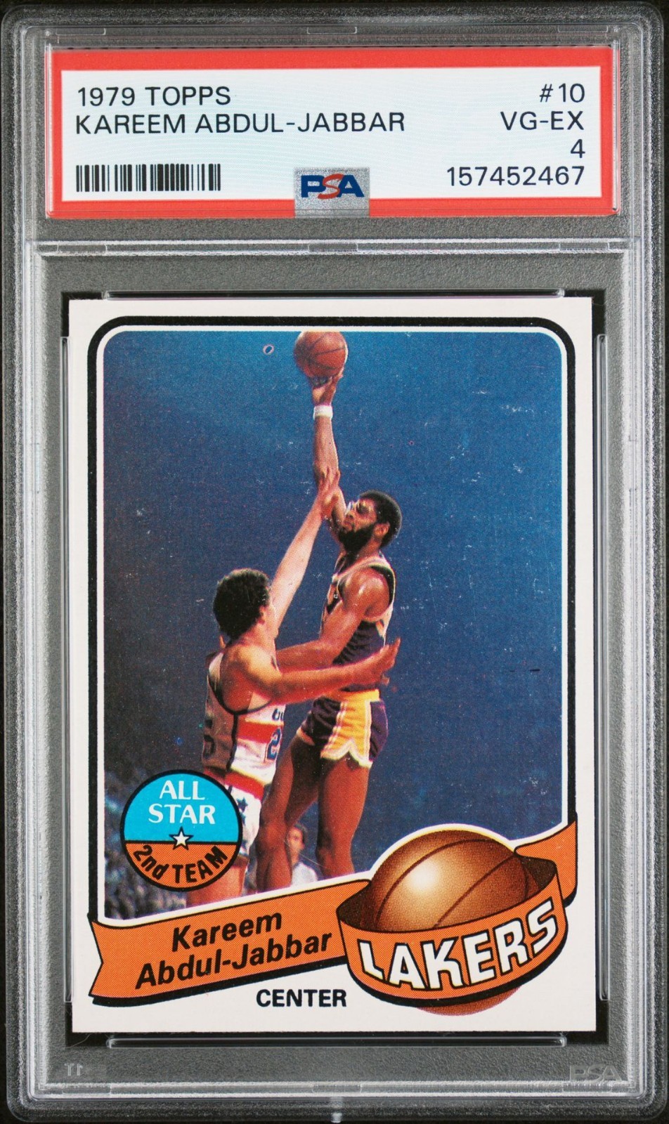 1979 TOPPS BASKETBALL #10 KAREEM ABDUL-JABBAR PSA 4 VG-EX JUST GRADED HOF LEGEND