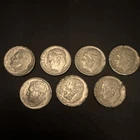 Lot of 7 Silver Roosevelt Dimes Circulated US Coins *see description