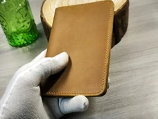 Genuine Crazy Horse Leather Wallet Bifold Card Holder Passport Cover Money Clip