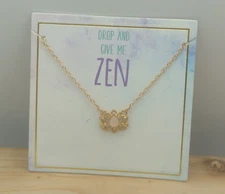 Francesca's Drop & Give Me Zen Gold Plated Lotus Flower Necklace