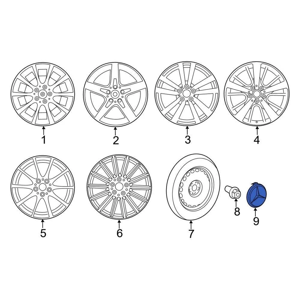 For Mercedes-Benz Metris 2016-2023 Mercedes-Benz 17140001255337 Wheel Cap Foto 4 de 4