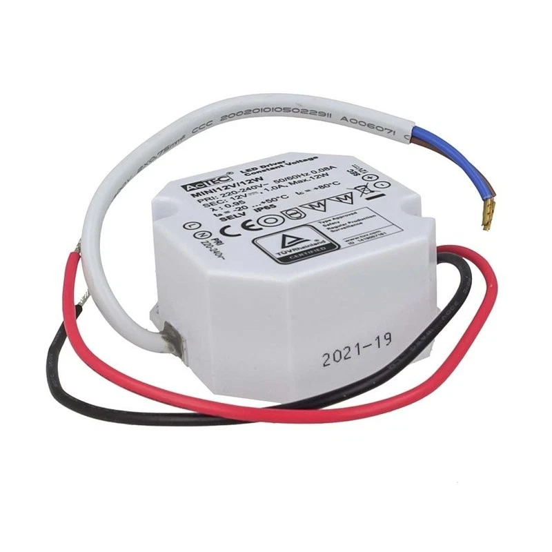 Mini Alimentatore Trasformatore Impermeabile IP67 12V 12W 1A Per Striscia Led 49 - Immagine 2 di 3