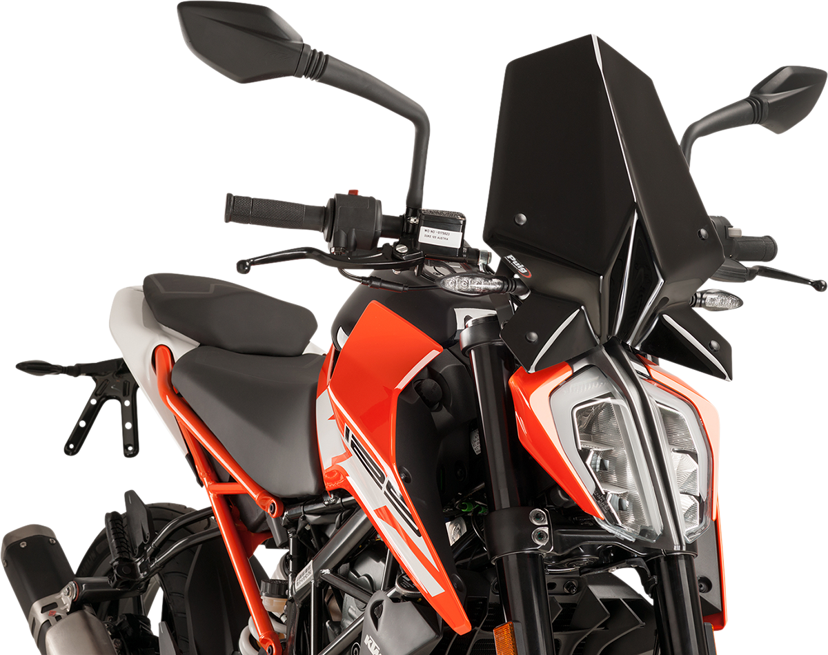 PUIG New Gen Windscreen Black 2017-2022 KTM 390 Duke & 2017-2021 