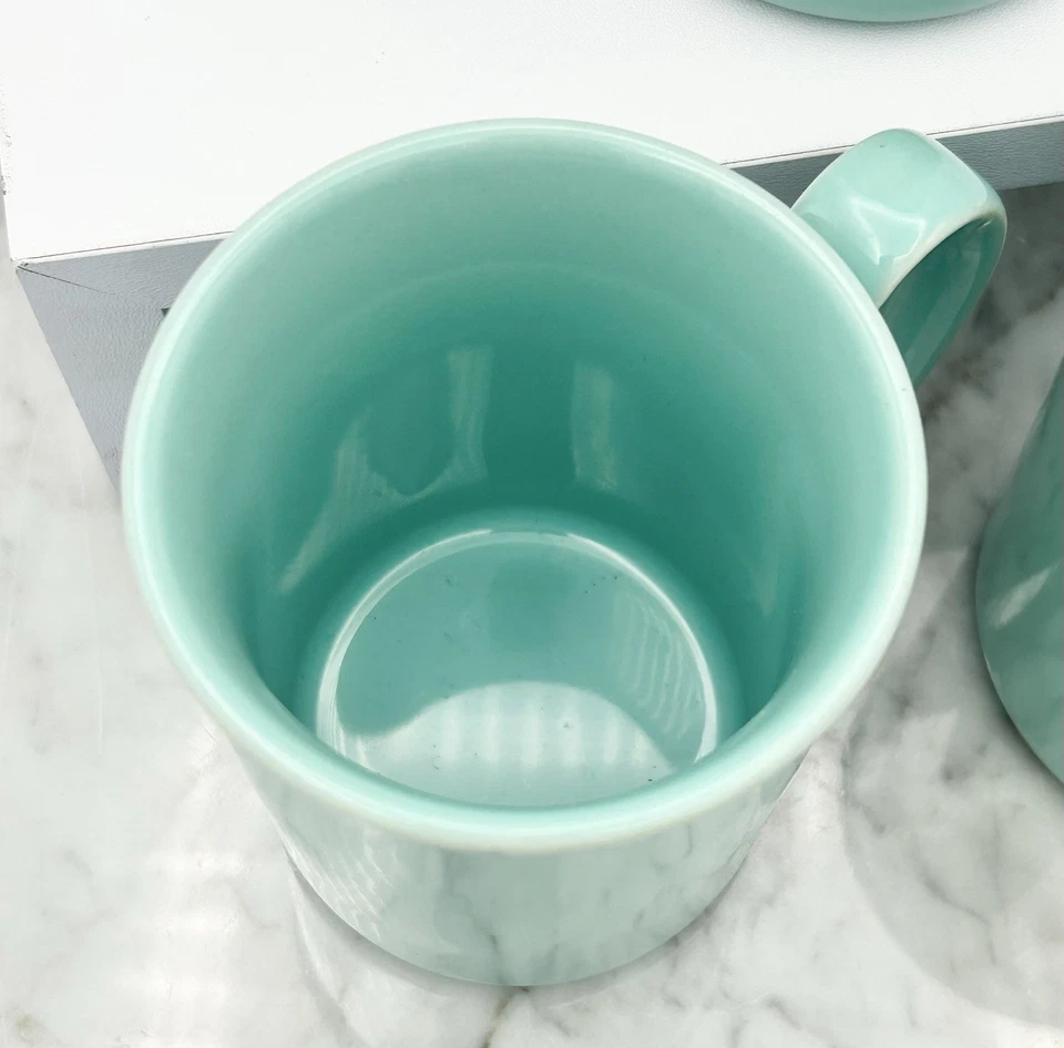 Juego de 3 tazas de café vintage Corning Ware Aqua Seafoam verde azulado taza de té EE. UU. NY Foto 3 de 4