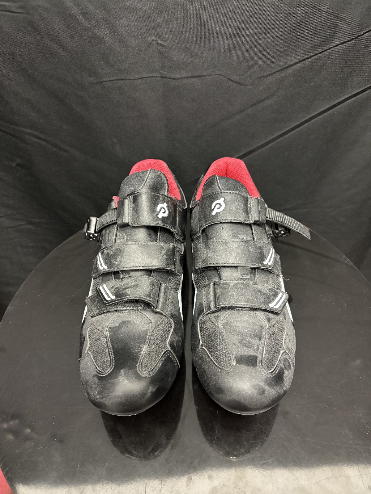 IN BOX Peloton Cycling Riding Red and Black Shoes with Clips - Size 46 / Mens 12