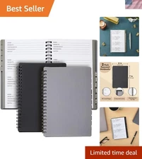 Durable Password Log Book with Alphabetical Tabs and Pen Holder - Grey & Black