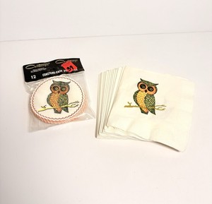 Vintage Halloween Owl Paper Napkins & Coasters by Contempo Beach Products