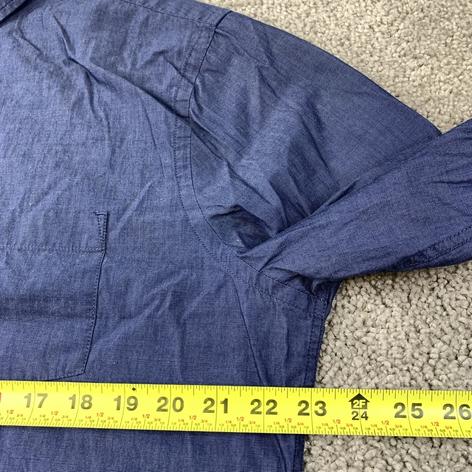 Kirkland Signature Button Up Shirt Men's Medium Long Sleeve Red White Gingham - Image 3 of 4