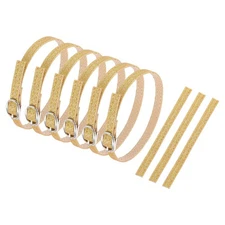 3 Pair Replacement Ankle Strap for Heels Leather Shoe Band, Frosted Gold