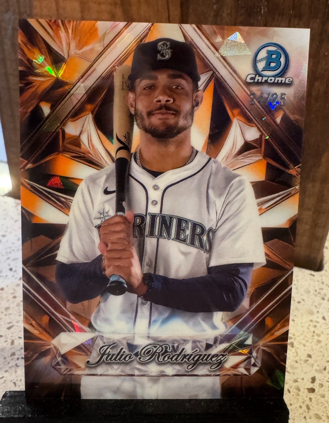 JULIO RODRIGUEZ 2025 BOWMAN CHROME SAPPHIRE SELECTIONS ORANGE /25