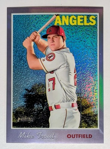 2019 Topps Heritage Short Print Mike Trout #THC-485 Chrome Purple Refractor