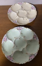 2x Limoges Oyster Plate H&C Ltd 1901 Signed By Artist Antique Fine Bone