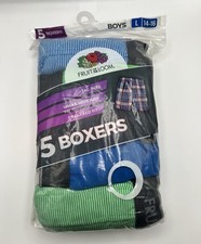 Fruit Of The Loom Boys Boxers Set Of 5, L 14-16