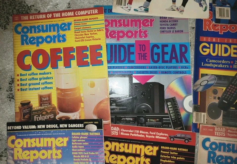 Consumer Reports Magazine Lot of 10 1990s Best Buy New Cars Products Vintage VG - Imagem 3 de 4