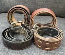Distressed Leather Belts Mixed Brands Mixed Sizes Lot of 4 Aged & Worn Belt READ