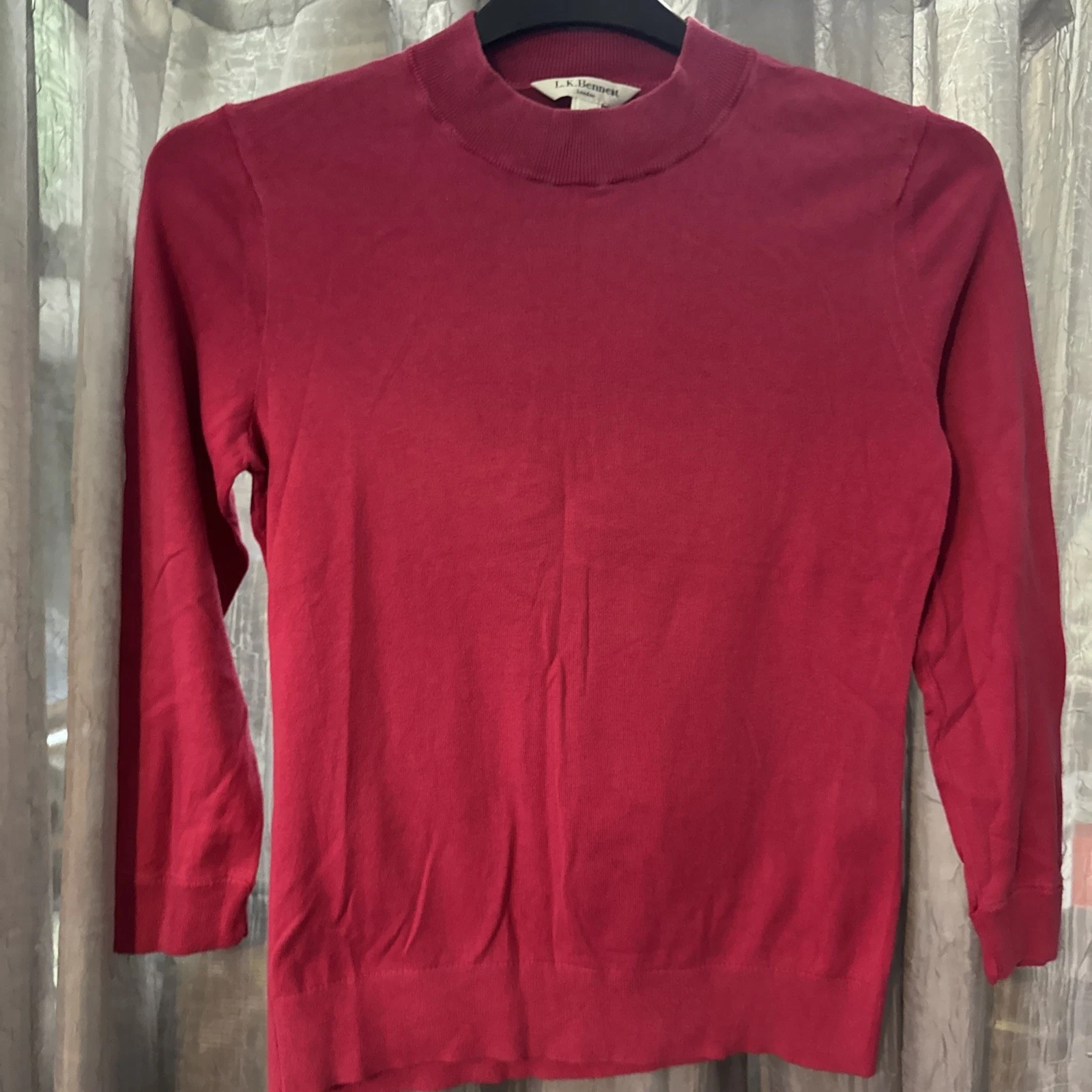 L.K.BENNETT SILK BLEND LIGHTWEIGHT SWEATER JUMPER - CERISE PINK, SMALL, VGC