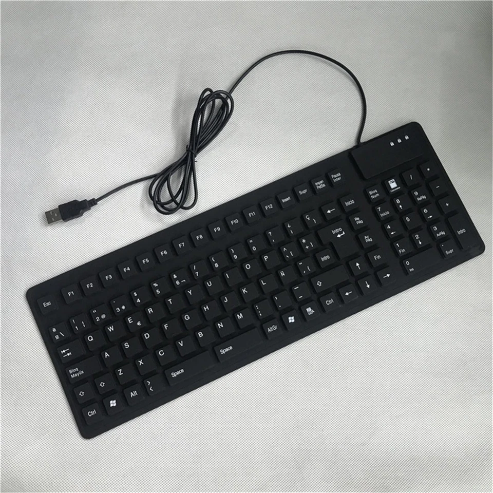 Waterproof Silicone Spanish Keyboard Foldable USB Wired 105 - Image 2 of 4