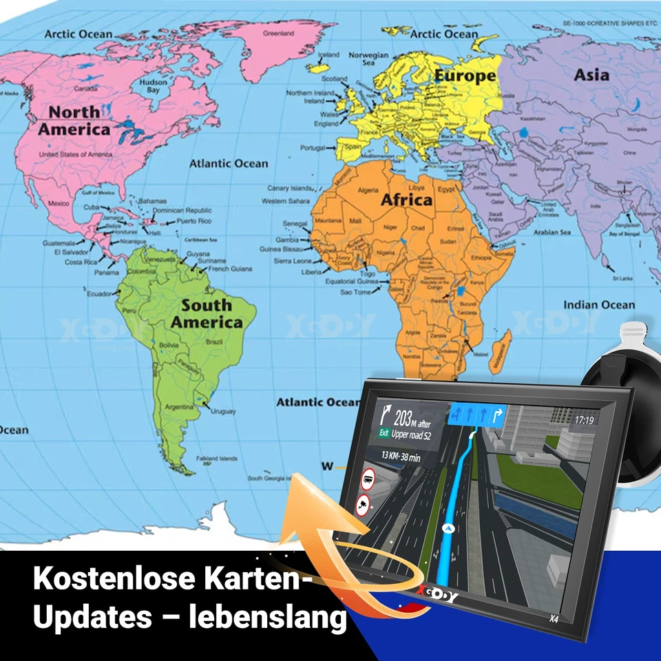 XGODY 9'' Touchscreen GPS Navi Navigationsgerät für PKW LKW 2D/3D-Kartenansicht - Bild 4 von 4