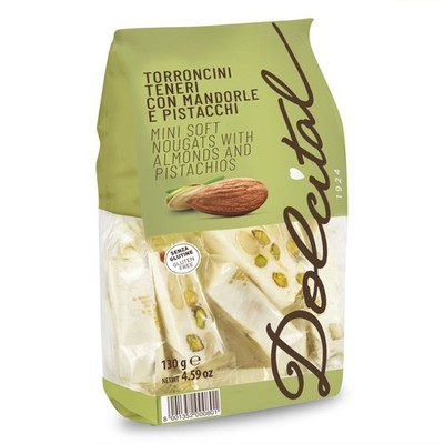 (36,92 EUR/kg) Dolcital softe Torroncini mit Mandel und Pistazie Torrone 130 g
