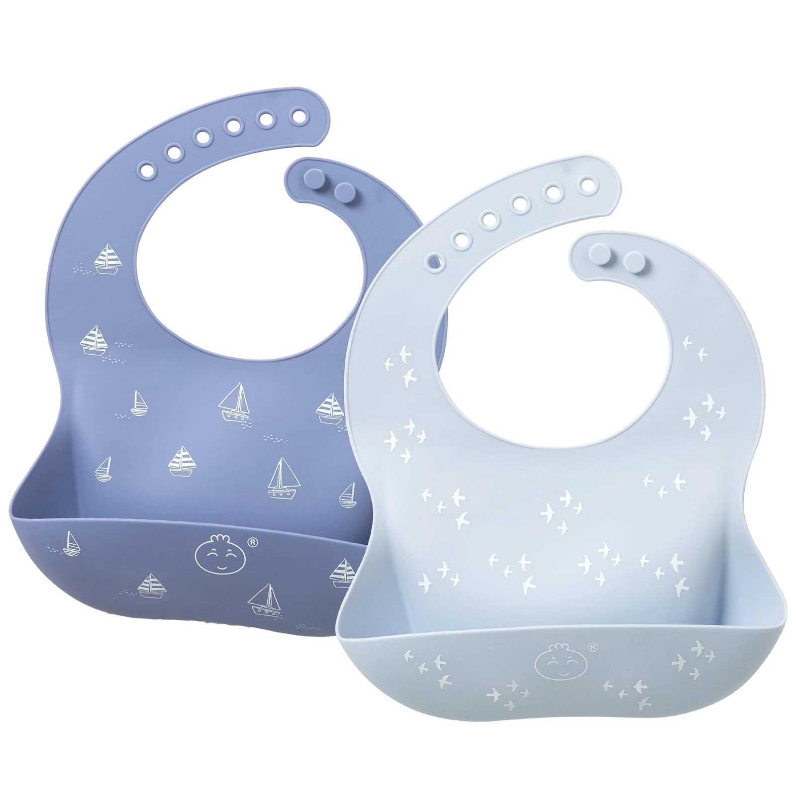 Silicone Baby Feeding Bibs Easily Adjustable and Wipe Clean Soft Waterproof W...