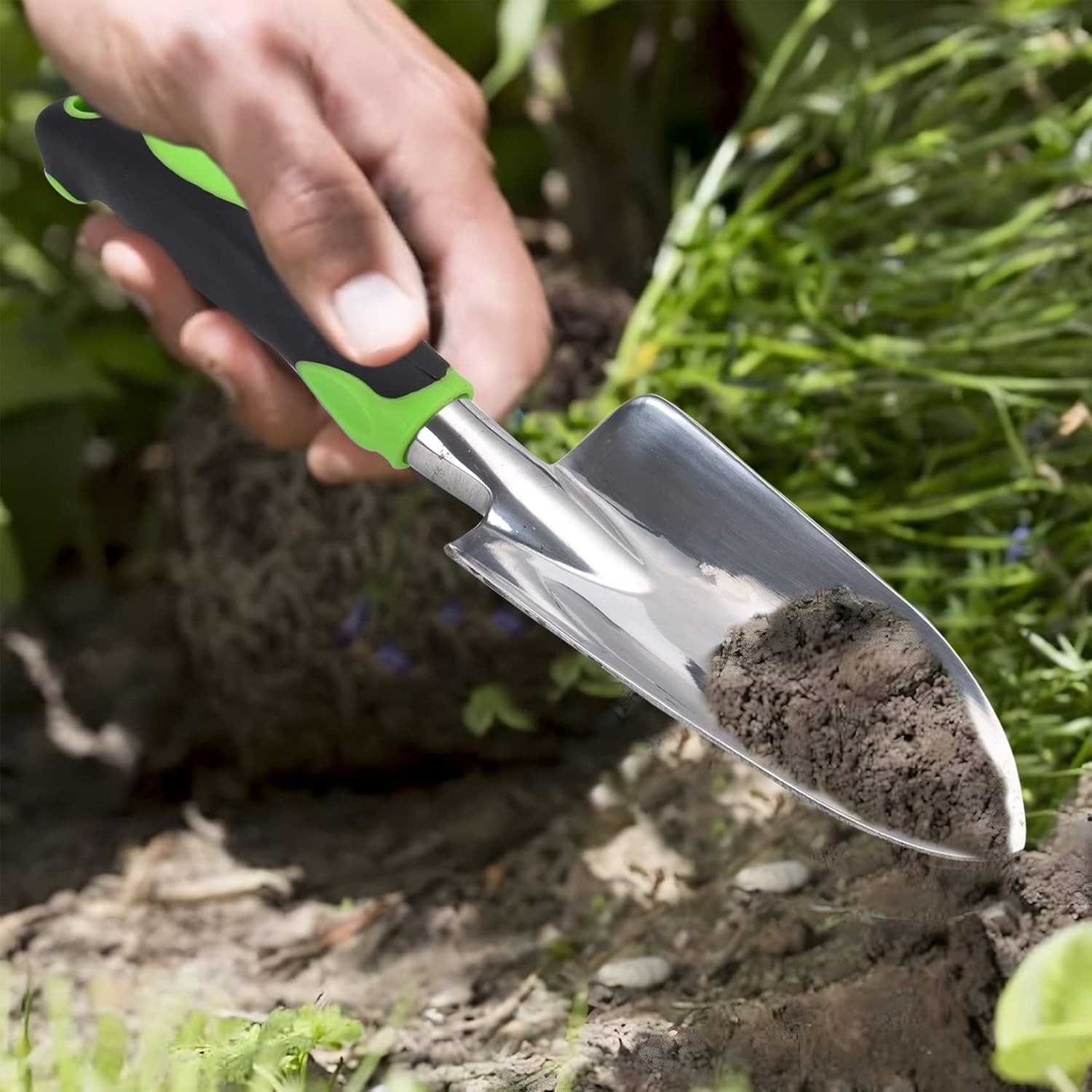 Garden Shovel Hand Trowel Mini Tools Cast-Aluminum Heavy Green 