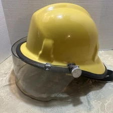 Cairns Yellow Fire Helmet With Face Shield, fully Adjustable Sizes(Excellent)