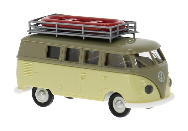 Brekina 31638 Vw T1B Camper, Grau/HellgrüN, Bj.1960, 1:87 Neu Modell-image