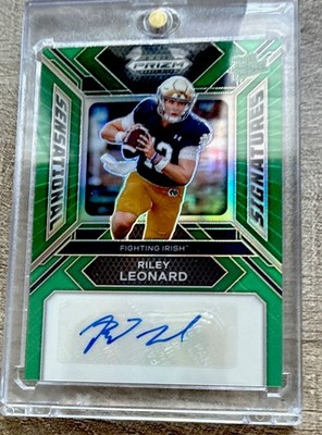 Riley Leonard 2024 Panini Prizm draft picks green rated prospect auto #SS-RLD