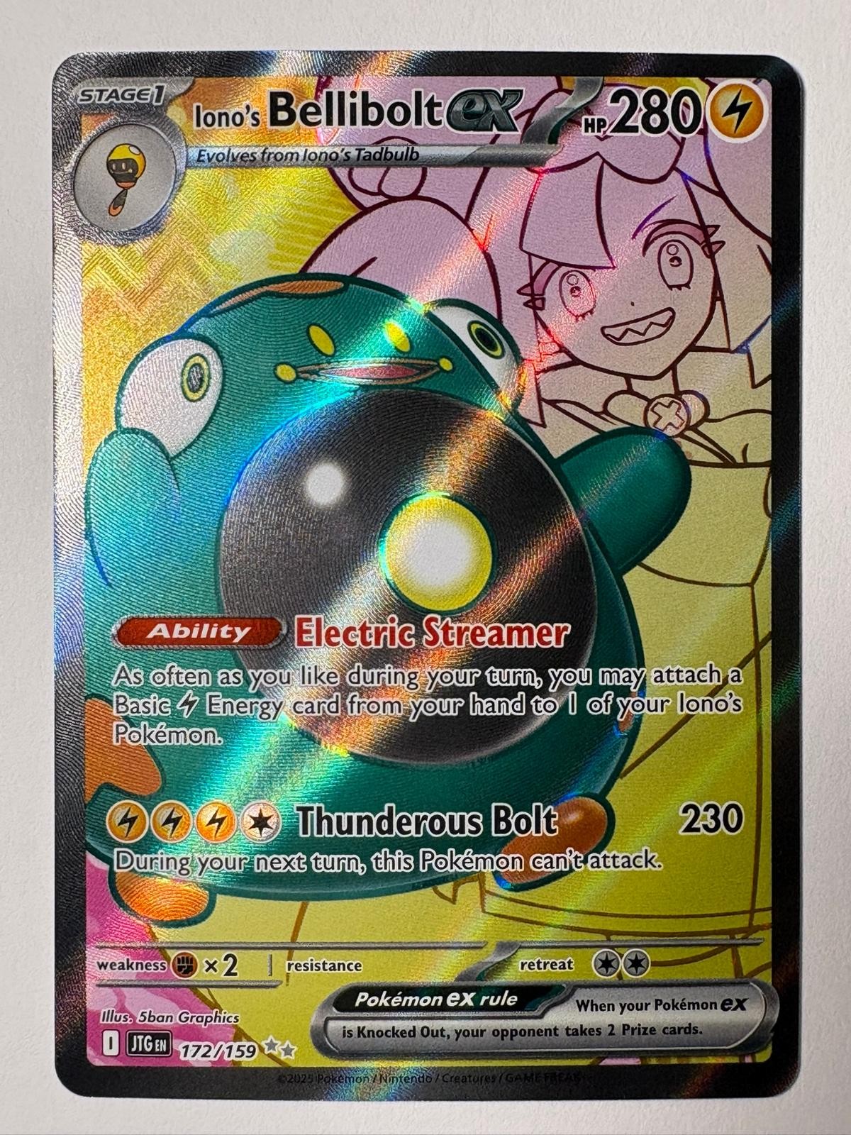 Iono's Bellibolt ex 172/159 Ultra Rare Journey Together Pokemon Holo Near Mint
