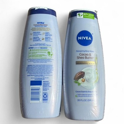 NIVEA Coconut & Almond Milk Body Wash 20 fl oz (2 Pack) SEALED