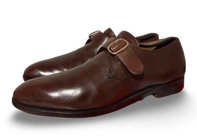 Vintage Churchs England Custom Grade SZ 9 9.5 Monk Strap Brown Leather Shoes