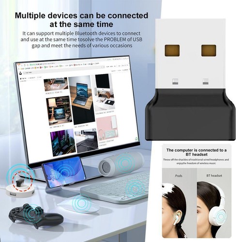 USB Bluetooth Adapter Bluetooth 5.4 Dongle Bluetooth Receivers M8S9 2024 H8E3 - Afbeelding 2 van 9