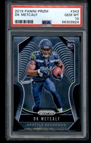 56303924 2019 Panini Prizm #343 D.K. DK Metcalf Base RC Seattle Seahawks PSA 10