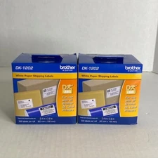 2 x Brother DK-1202 Label Printer Labels 2.4" x 3.9" White 300/Roll NEW