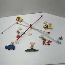 Vintage Original by IRMI Wood Baby Crib Mobile - Zoo - Hand Painted
