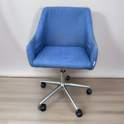 1 von 4 Büro/ Esszimmer Drehstuhl höhenverstellbar Vintage Blue Fabric