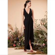 Dress for population Ariel racer back wrap grape gown size S