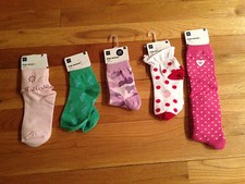 5 PAIRS OF GAP GIRL'S MIXED LOT OF FUN SOCKS 23.75 LARGE BNWT