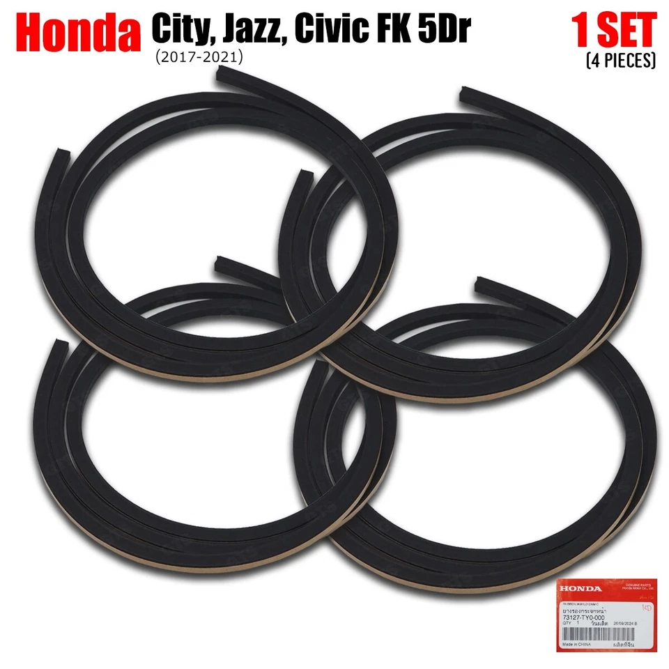 For Honda City Jazz Civic FK 2017 - '21 Set Front Rubber Windshield Dam - Image 3 of 4