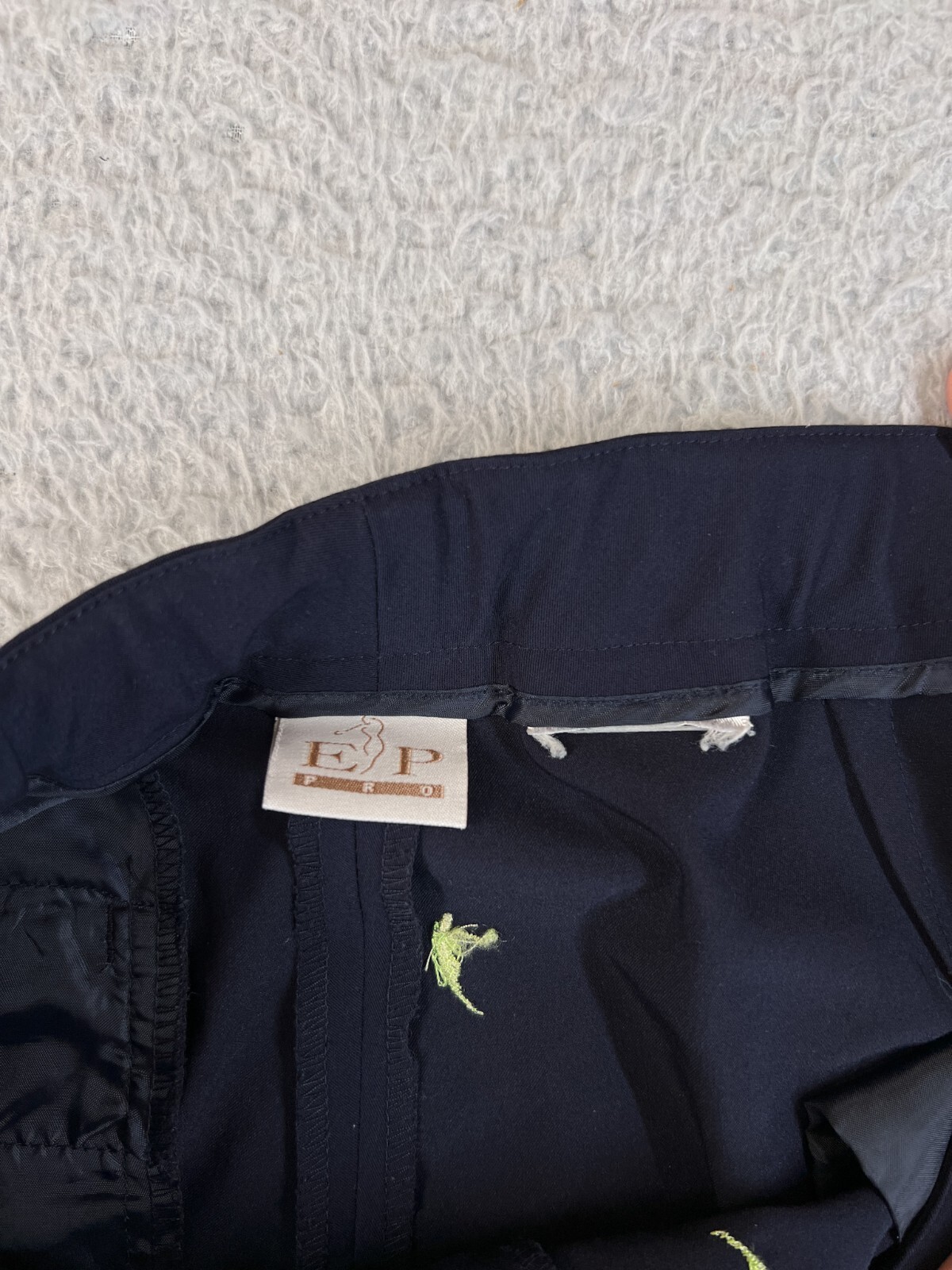EP Pro Womens Capri Pants Navy Blue Golf Stretch Embr… Gem