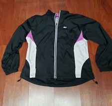 Women's Vintage Reebok Black Pink Crewneck Track Jacket Size XXL