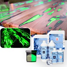 Resina Epossidica + Pigmento Effetto Verde Fluo per legno, bricolage e fai-da-te