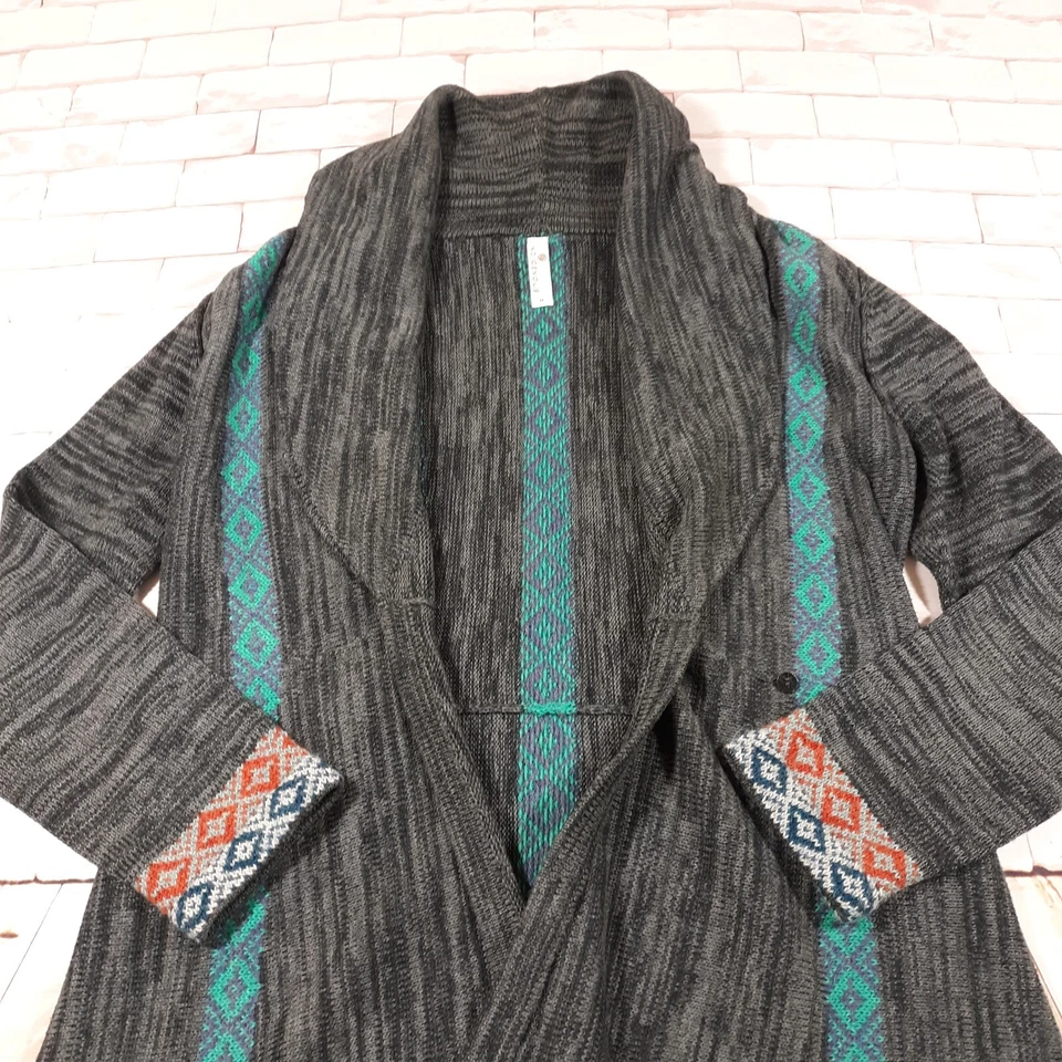 Cárdigan Indígena Suéter Envolvente Mujer M Alpaca Algodón Orgánico Hecho en Perú Foto 2 de 4