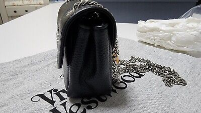 Vivienne Westwood Small Purse Chain Bag Grain Leather Black Vivienne Westwood Small Purse Chain Bag Grain Leather Black