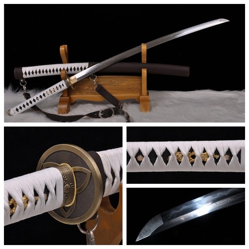 JAPAN WALKING DEAD SAMURAI SWORD PATTERN STEEL CLAY TEMPERED BLADE ...