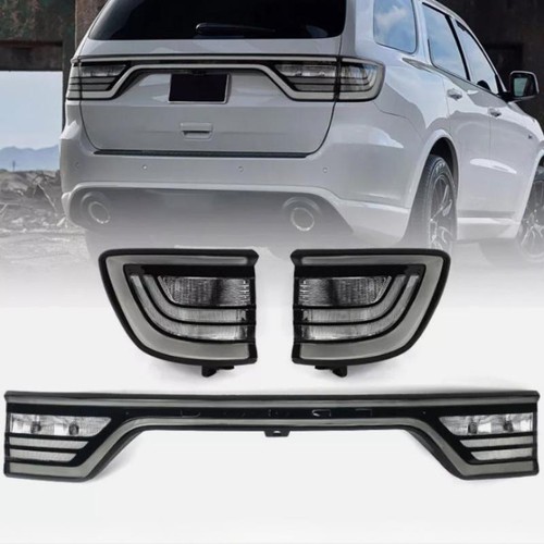 Liftgate Center Camera Hole Smoked 3Pcs Tail Lights New For 14-22 Dodge Durango - Picture 2 of 12