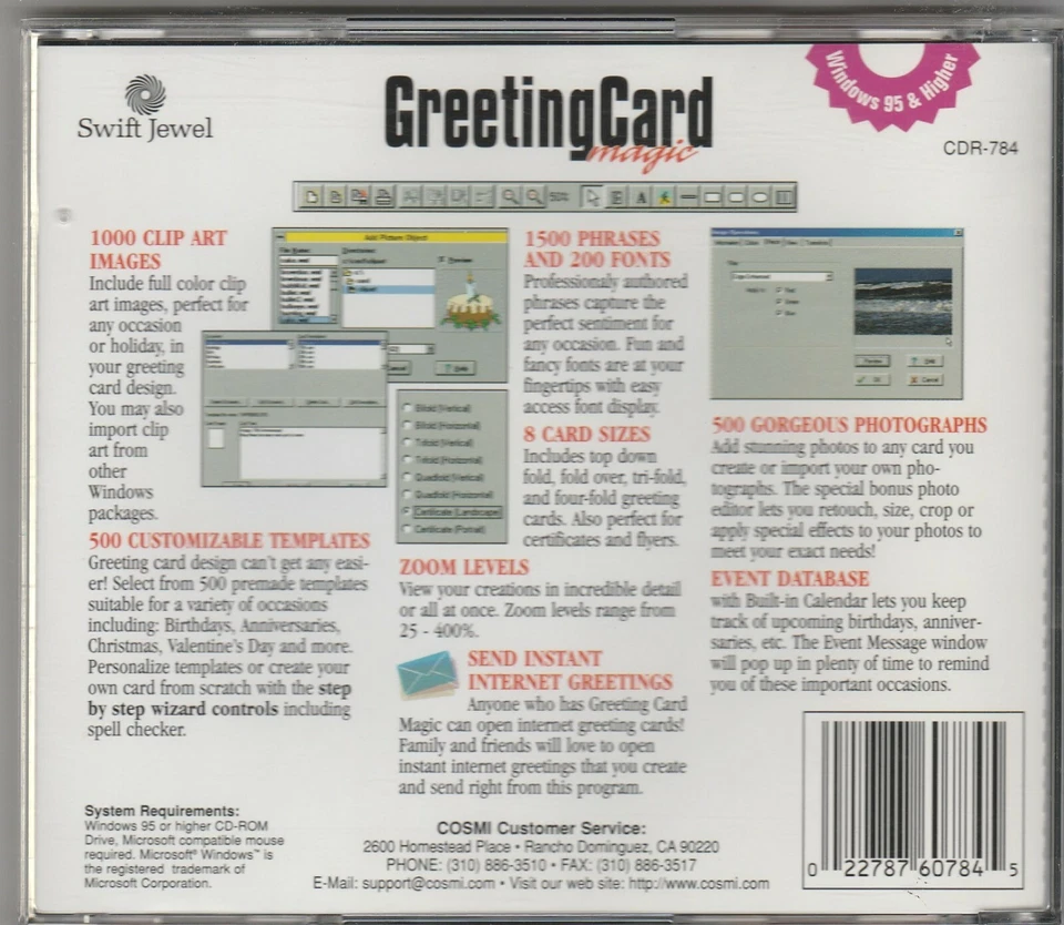Greeting Card magic PC CD-Rom Game by Cosmi  for Windows 95 - Image 4 of 4