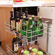 Soft Close Blind Corner Sliding Cabinet Basket Shelf 800mm-1000mm Pantry Unit