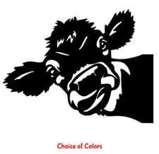 Funny Peeking Cow 6" Vinyl Decal Car Truck Tumbler Laptop Tablet Notebook Window