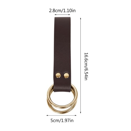 Medieval Belt Leather Skirt Hiking Double Metal Rings Accessory - Picture 6 of 8